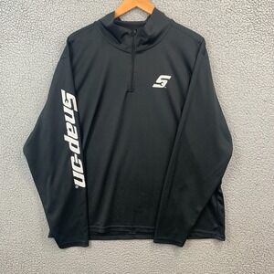 Snap On Pullover Mens XL Black  1/4 Zip Knit Casual Gym Workout Work